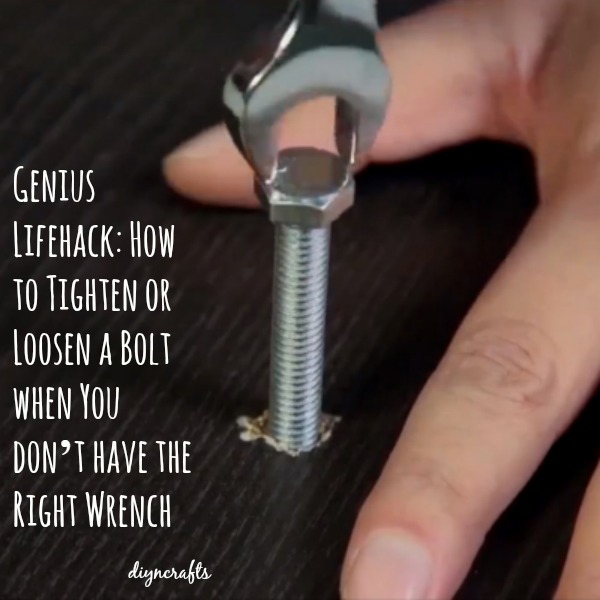Genie Lifehack: Wie man einen Bolzen festzieht oder löste, wenn Sie nicht den rechten Schlüssel haben 