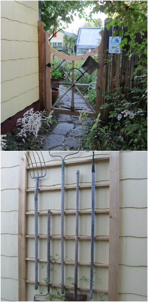 25 Rustikale Repurposed-Ideen, alte Gartenwerkzeuge gut zu verwenden 