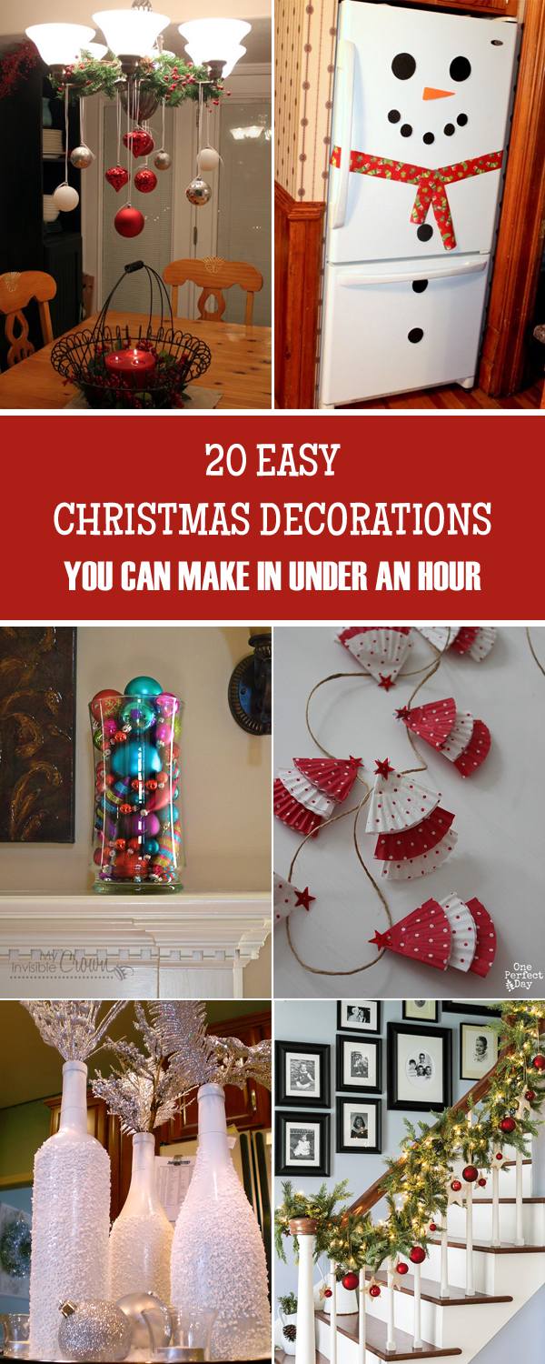 20 einfache DIY Weihnachtsdekorationen, die Sie in einer Stunde machen können 