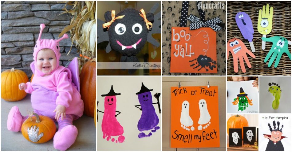 20 Spuk und Spaß Handabdruck und Footprint Halloween Crafts 