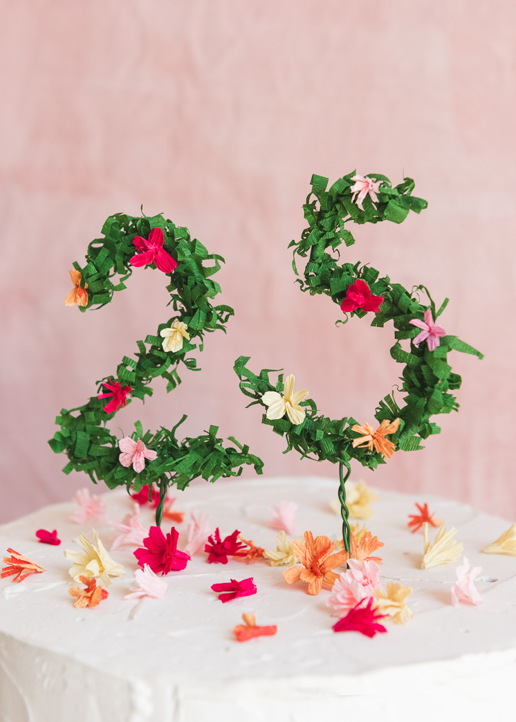 Floral Numbers Geburtstagskuchen Topper 