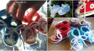 Kostenlose Muster: Entzückende Gehäkelte Baby Converse 