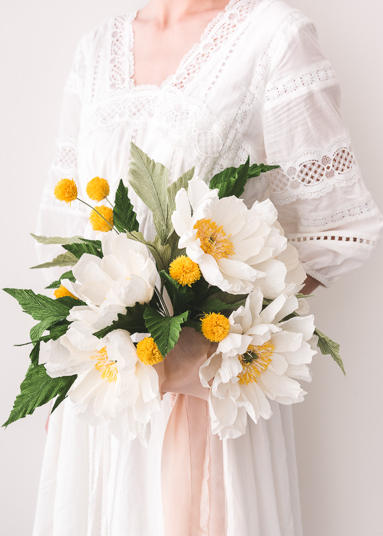 Papierblumen-Hochzeits-Blumenstrauß 