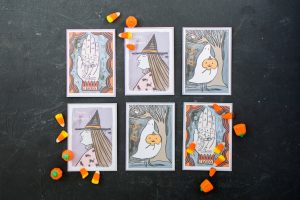 Bedruckbare Halloween Karten 