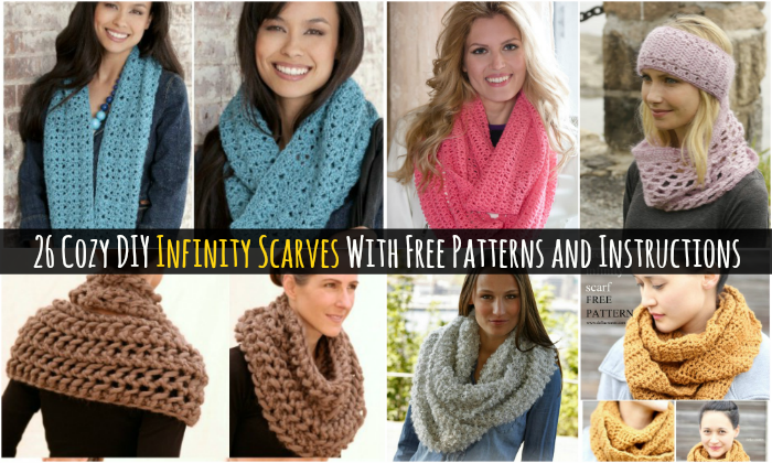26 gemütliche DIY Infinity Schals mit kostenlosen Mustern und Anleitungen 